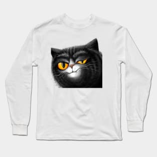 sarcastic black cat Long Sleeve T-Shirt